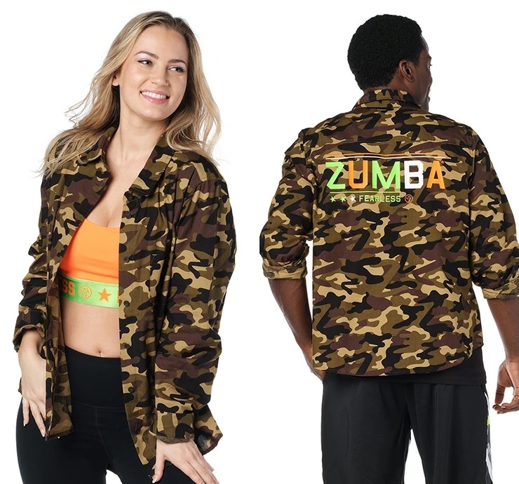 새로운 ARRIVEL 탑 의류 여성 tshirt 긴 소매 ZUMBA Vibes 지퍼 업 재킷 코트 T2409
